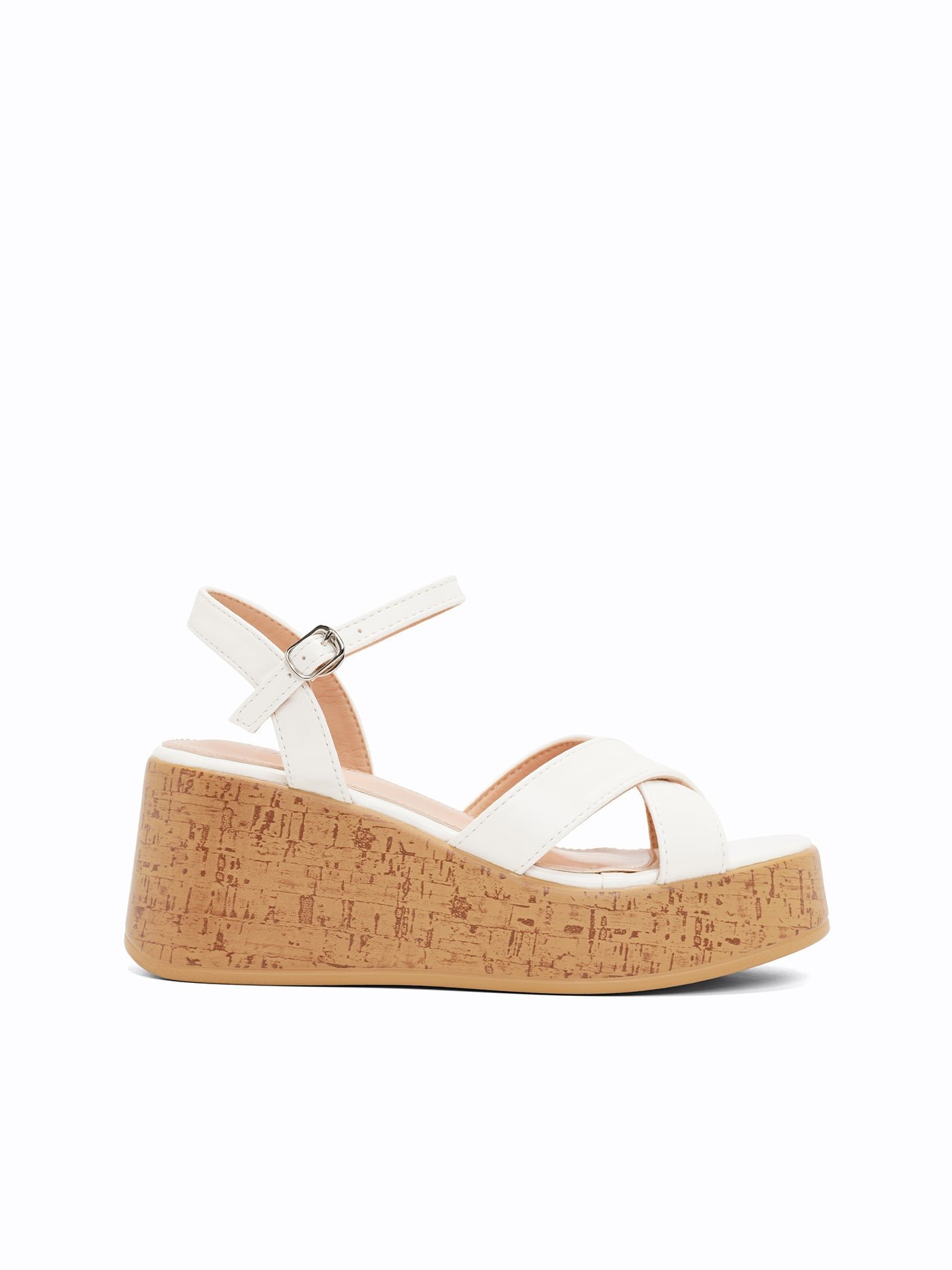 Cork Wedge White Wedge Sandals Wide Width Plus Size Thong Platform